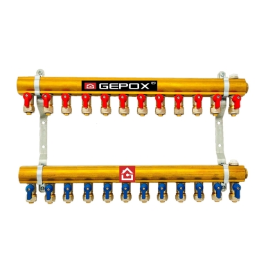 Rozdzielacz C.O. 12 obwodów GEPOX zaworki PEX odpowietrzniki DO GRZEJNIKÓW Rozdzielacz C.O. 12 obwodów GEPOX zaworki PEX odpowietrzniki DO GRZEJNIKÓW